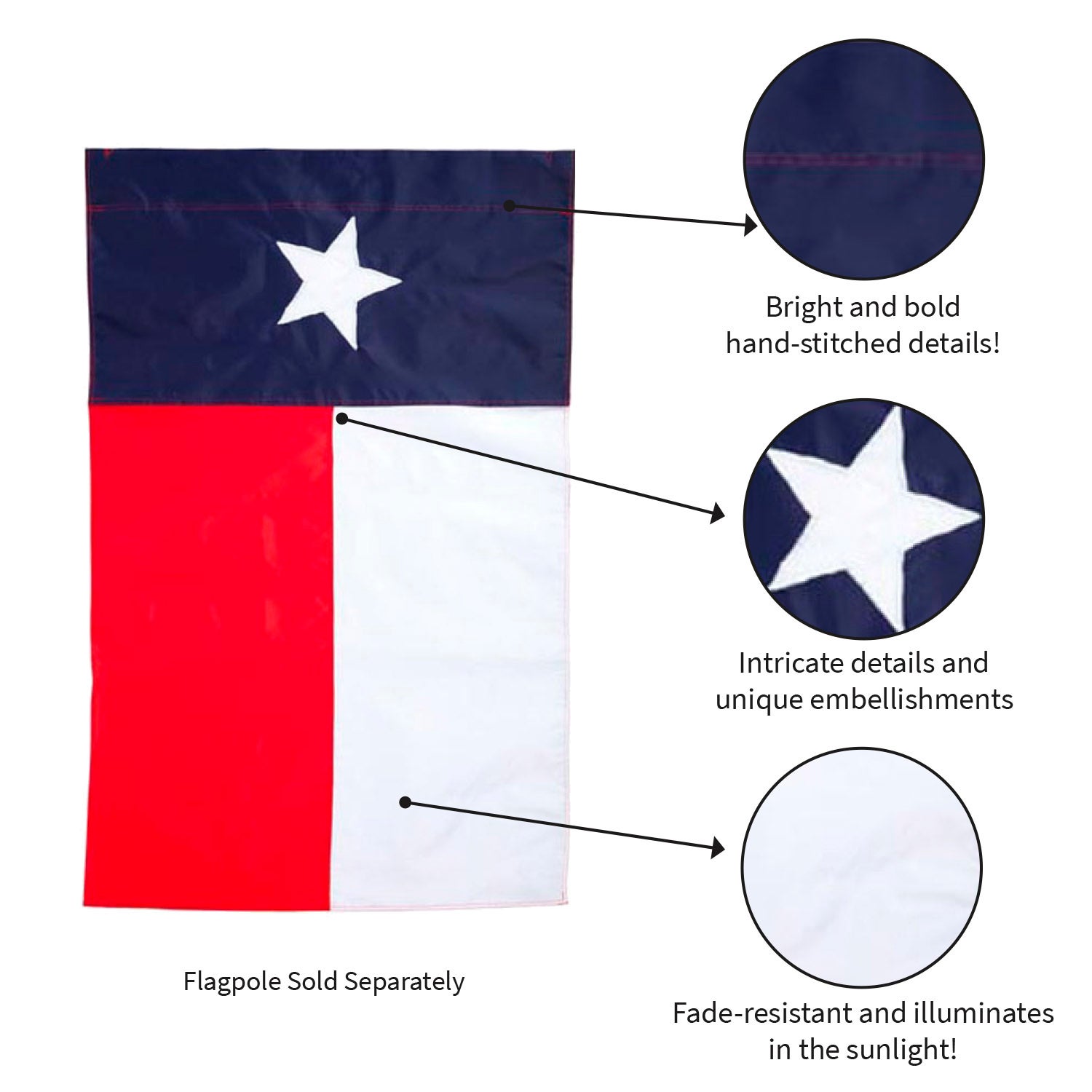 Texas State Applique House Flag