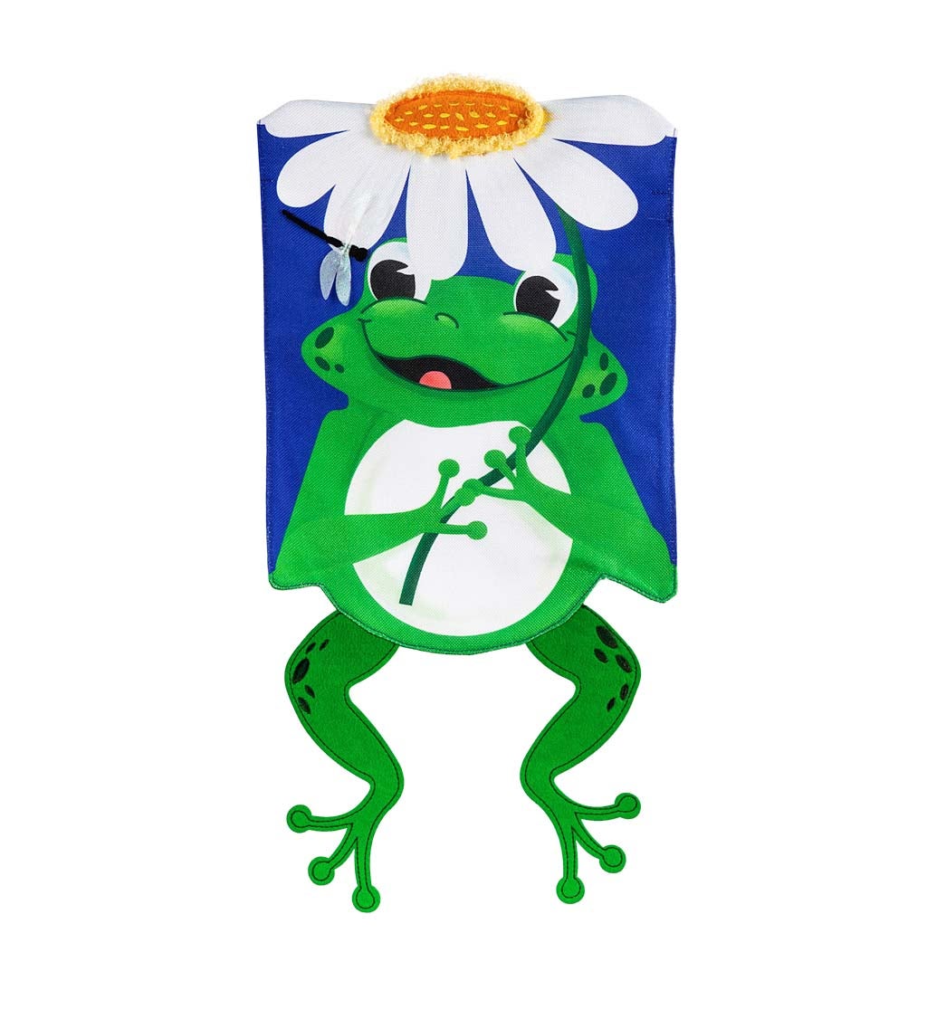 Shaped Frog House Burlap Flag
