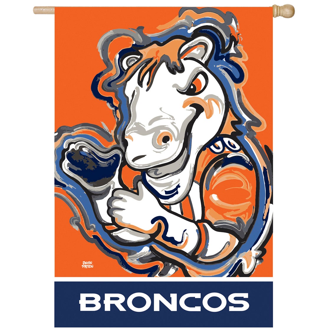 Denver Broncos Justin Patten Suede House Flag
