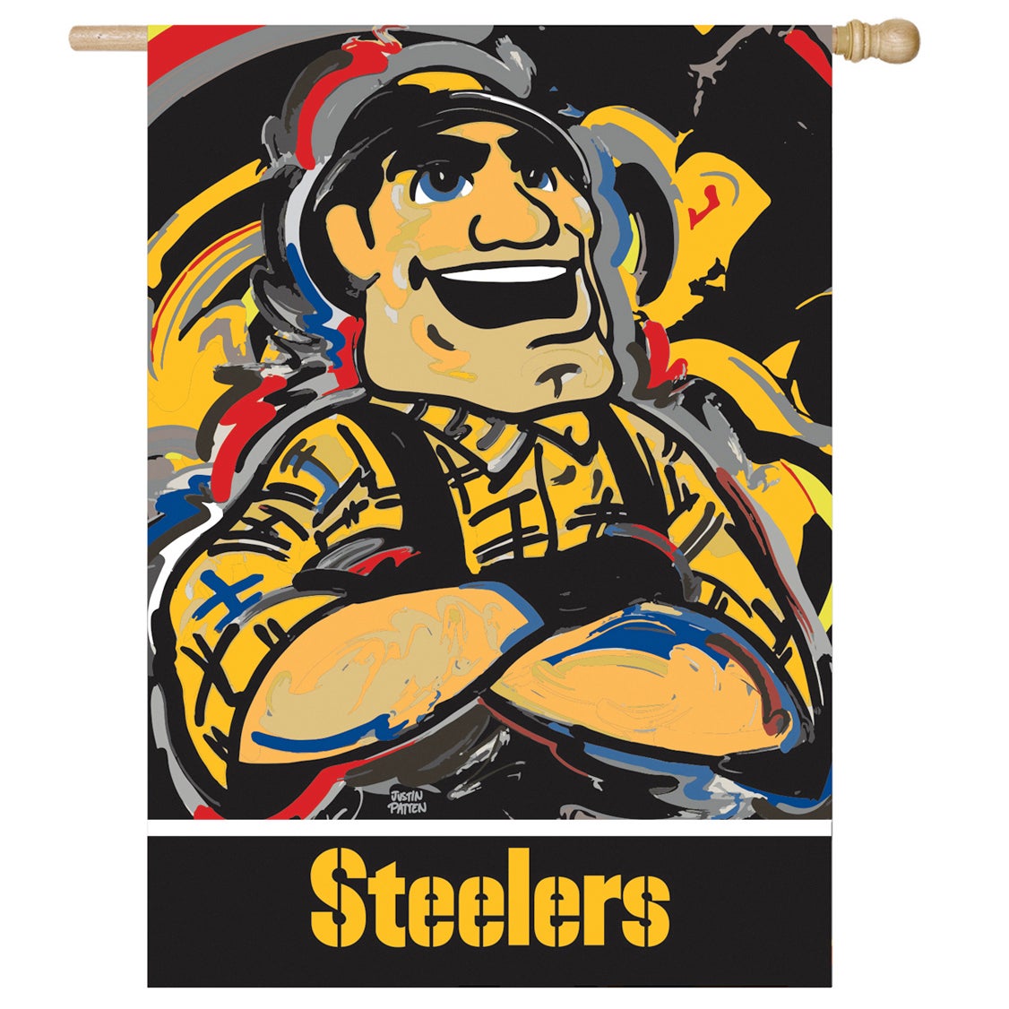 Pittsburgh Steelers Justin Patten Suede House Flag