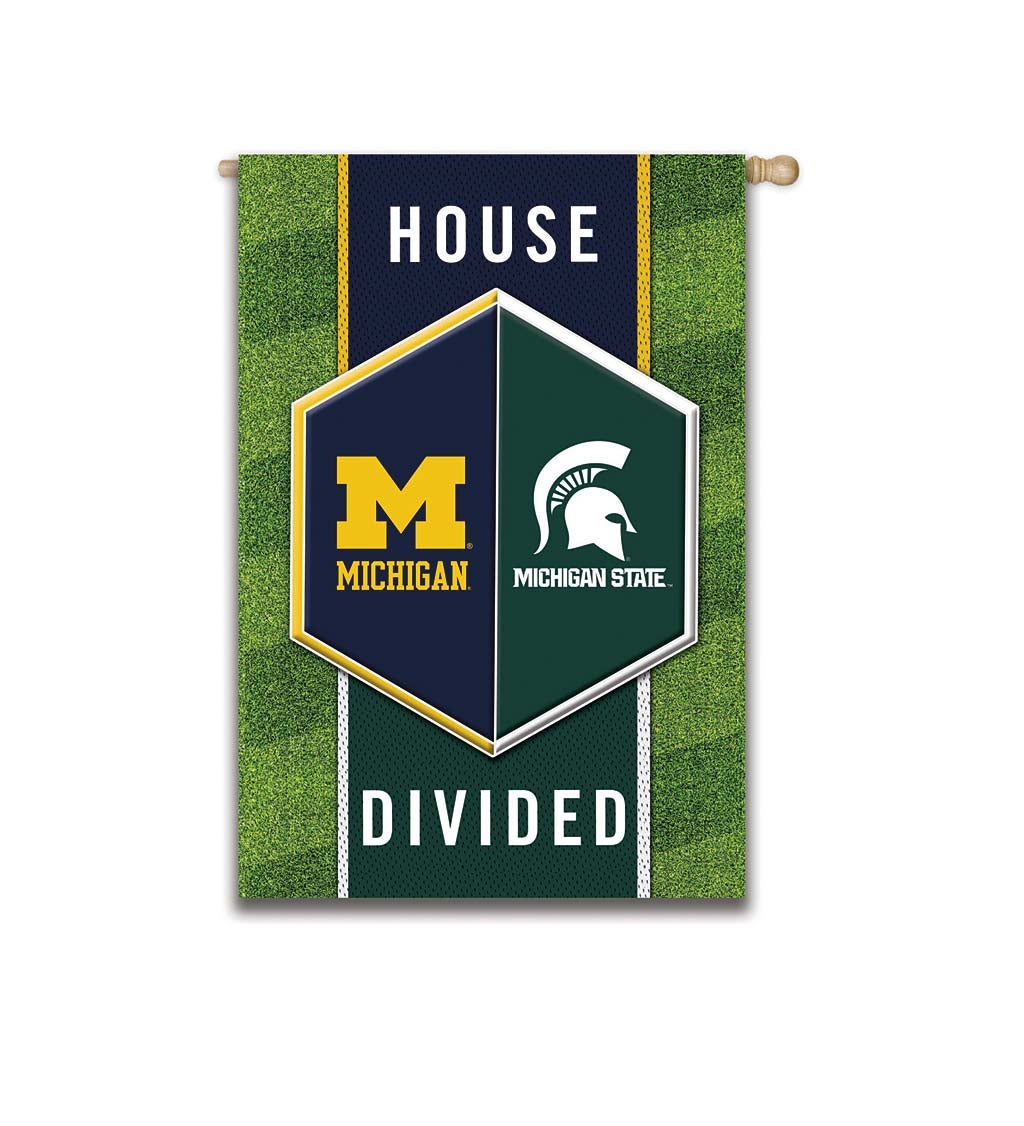 Michigan Vs Michigan State House Divided Applique House Flag