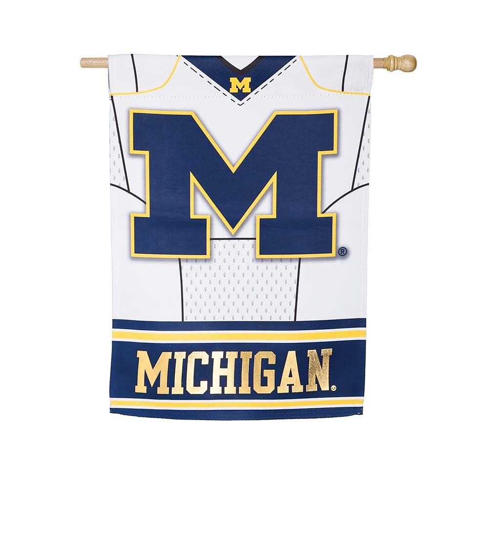 Team Sports America Michigan Wolverines Double Sided Jersey Suede House Flag, 29 x 43 inches