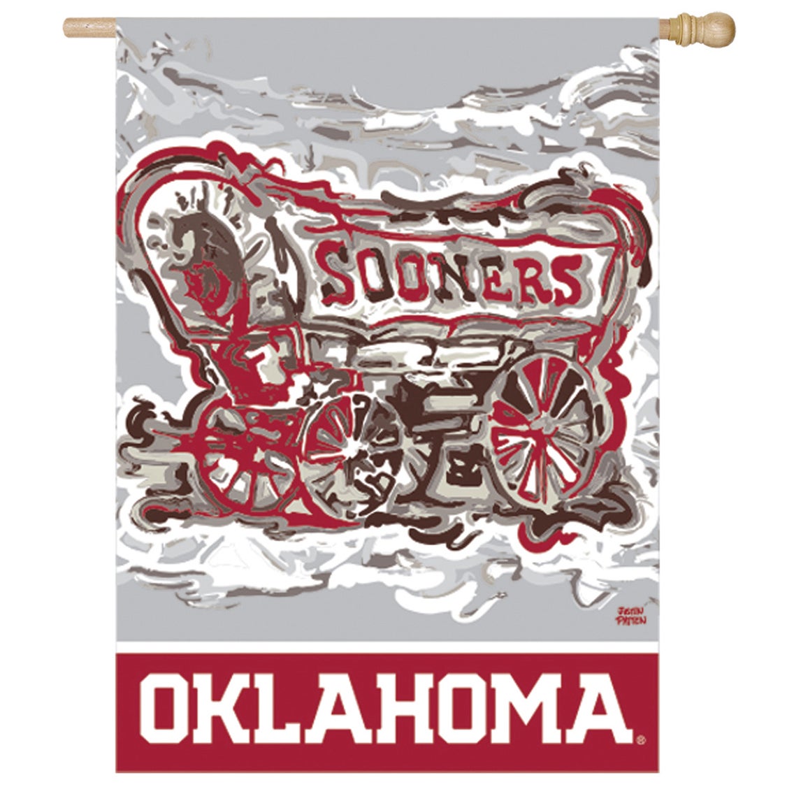 University of Oklahoma Justin Patten Suede House Flag