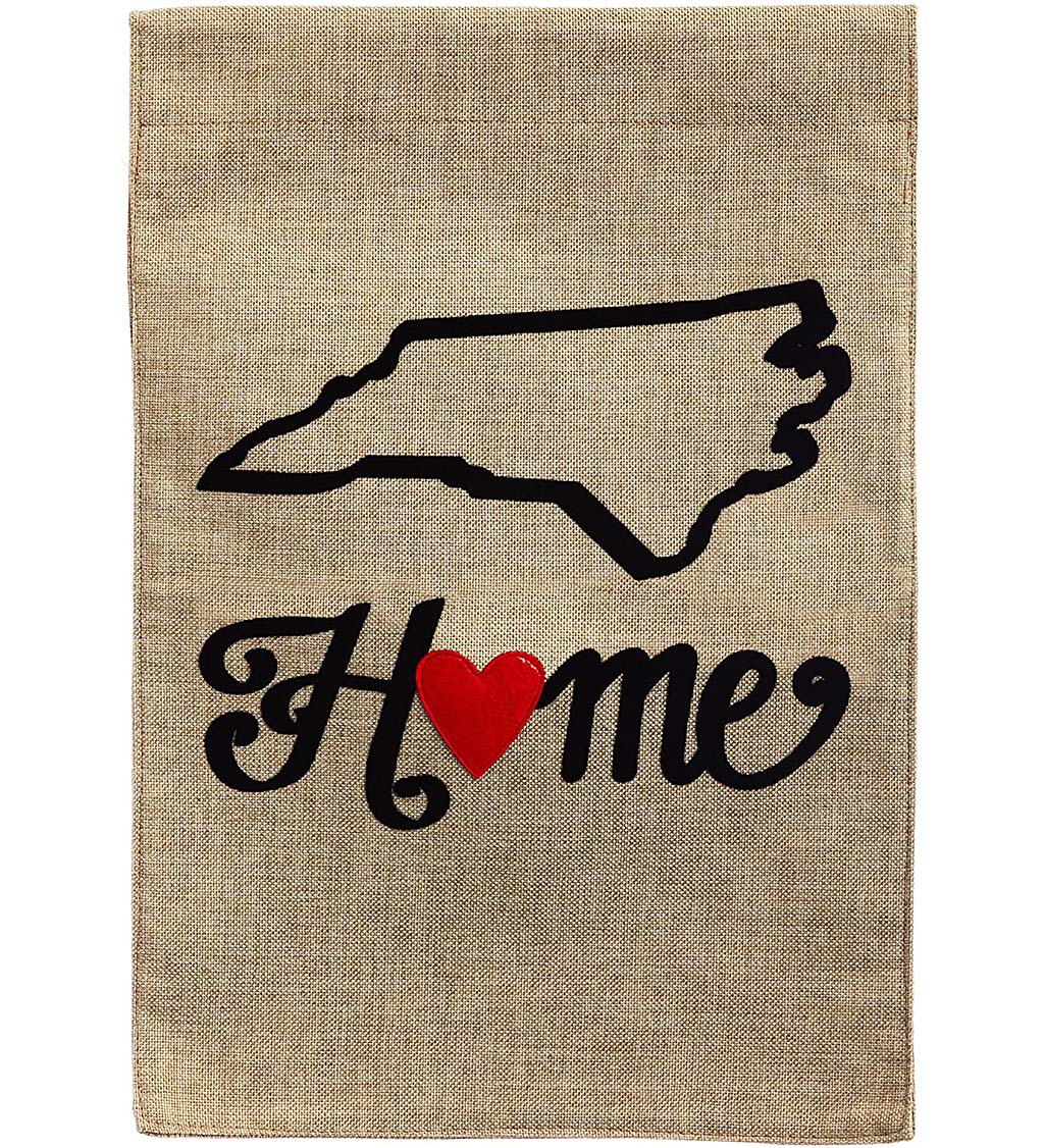 North Carolina State Of My Heart Burlap Garden Flag