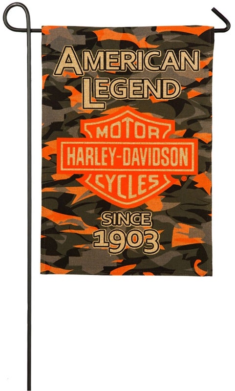 Harley Davidson Bar and Shield Burlap Garden Flag