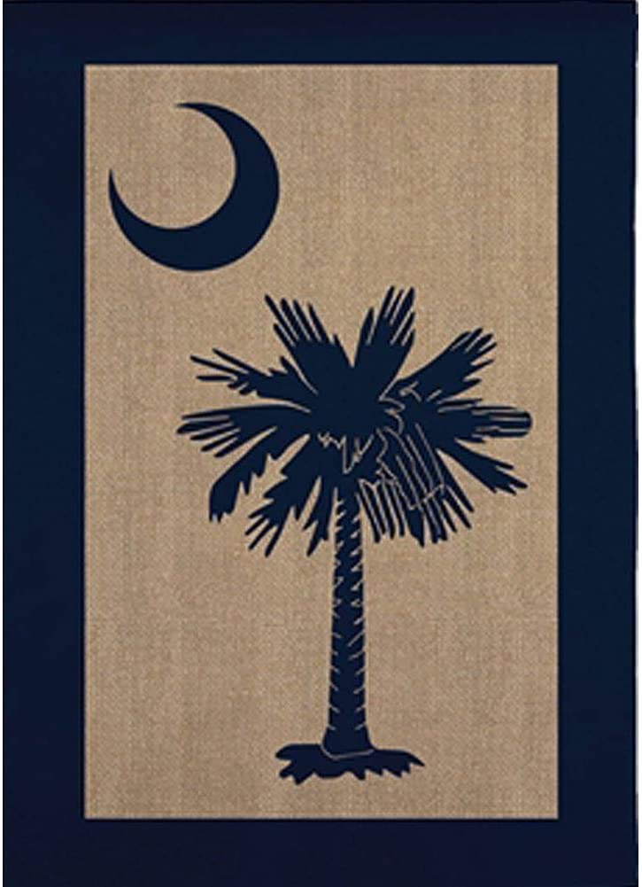 South Carolina Palmetto Burlap Garden Flag