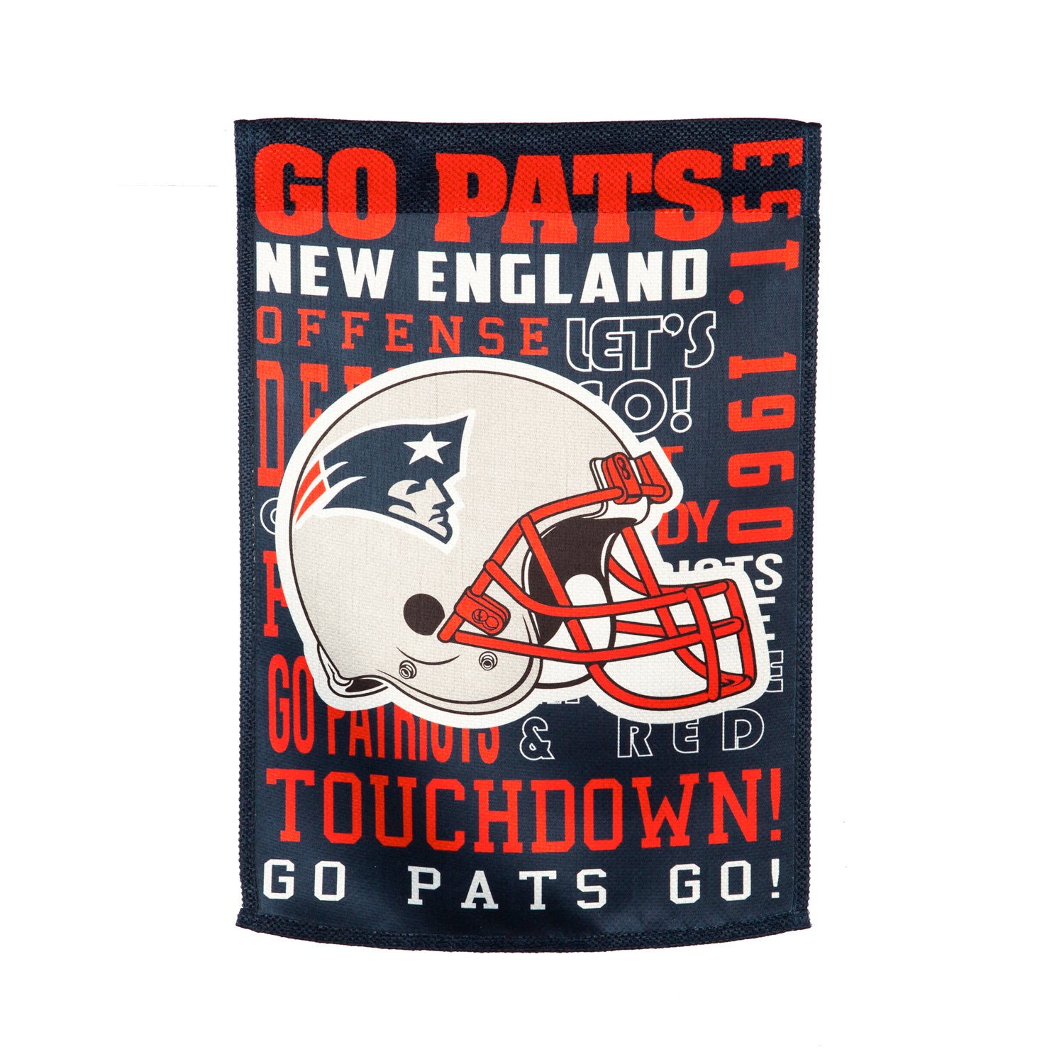 Double-Sided New England Patriots Fan Rules Suede Garden Flag