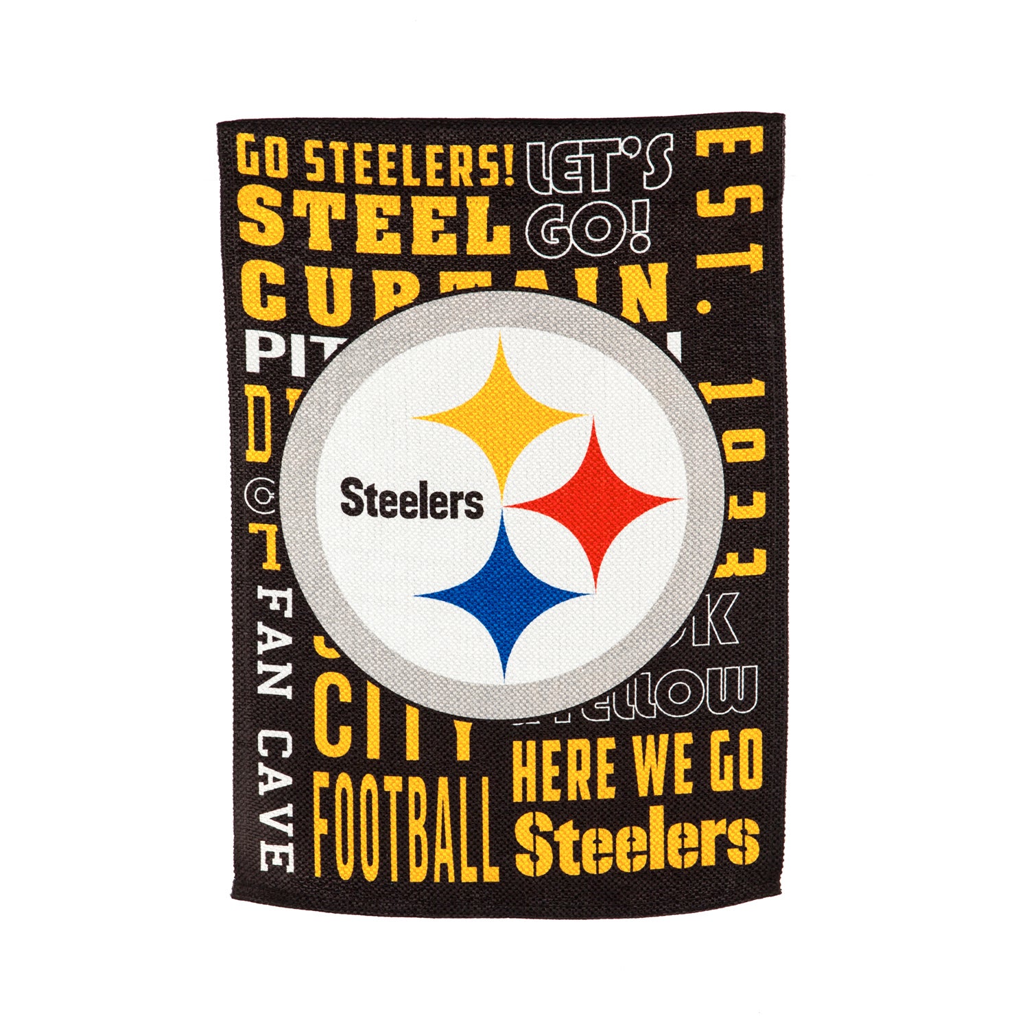 Double-Sided Pittsburgh Steelers Fan Rules Suede Garden Flag