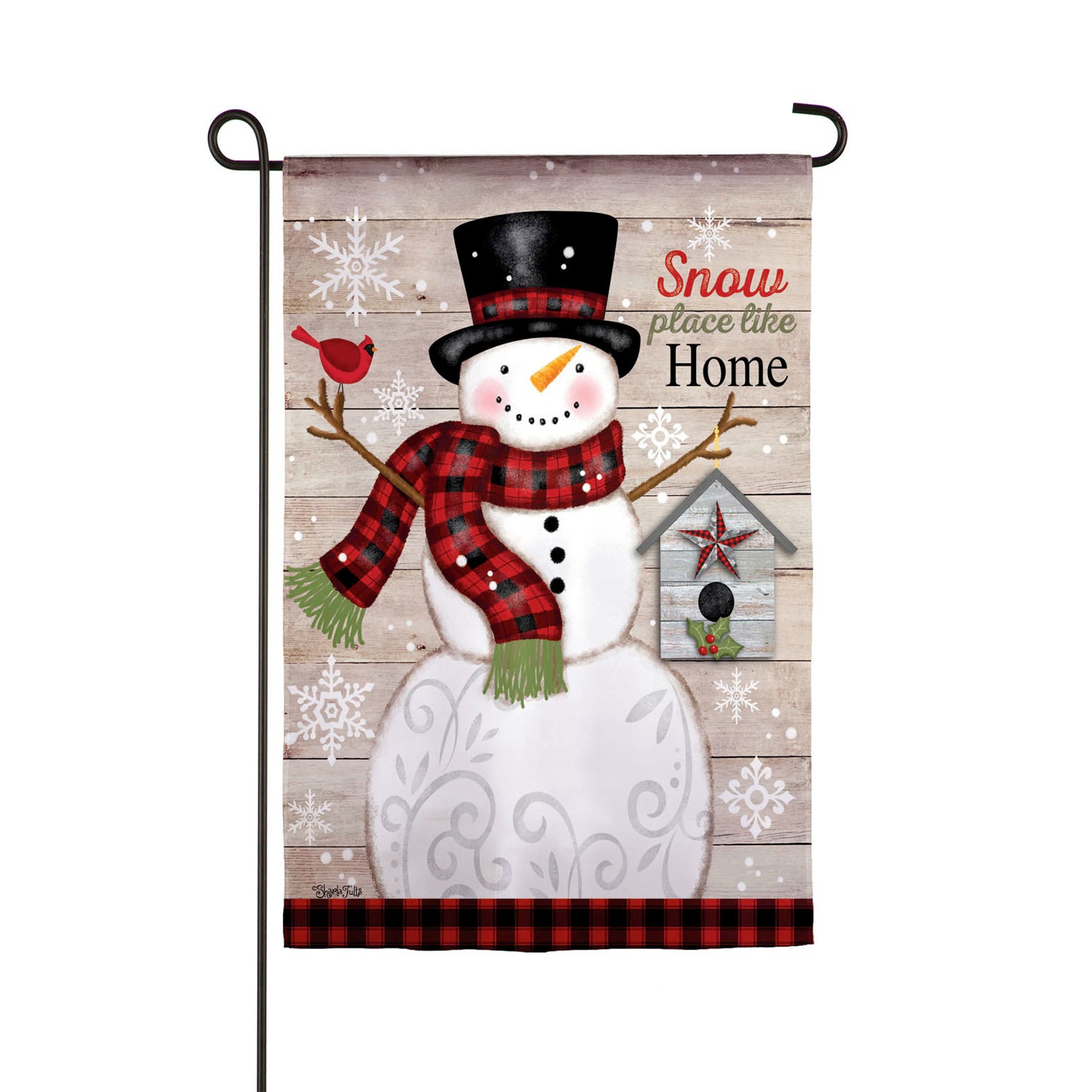 Snow Place Like Home Garden Textured Suede Flag
