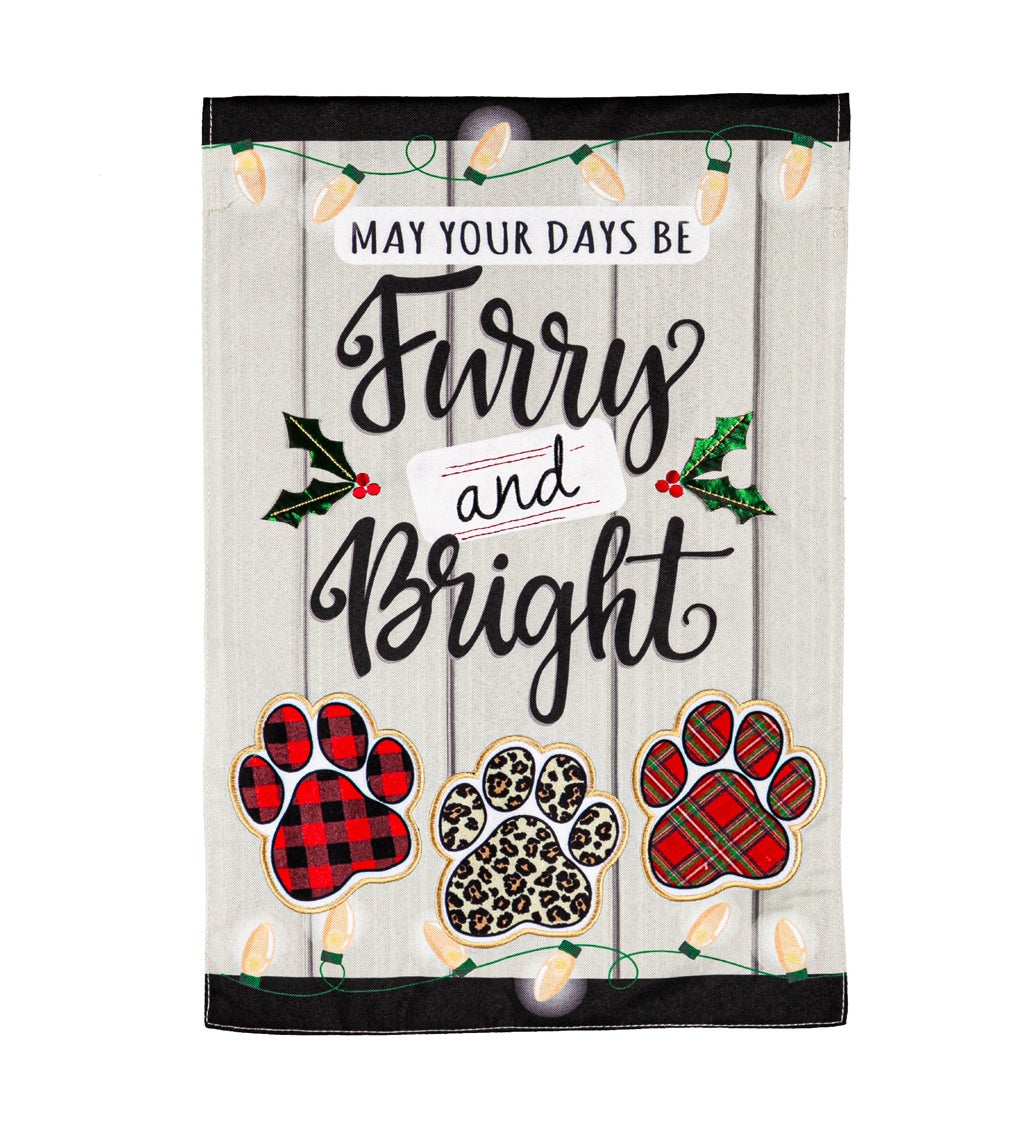 Furry and Bright Garden Linen Flag