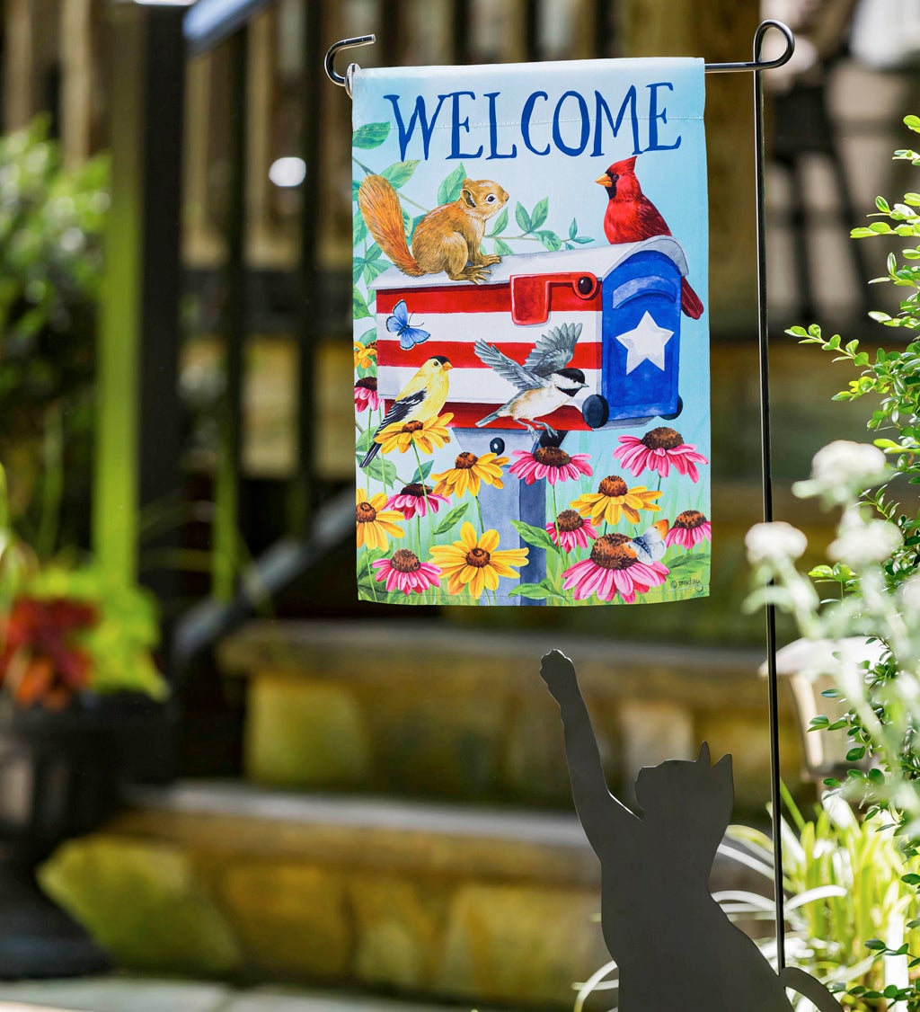 Patriotic Mailbox Friends Garden Suede Flag