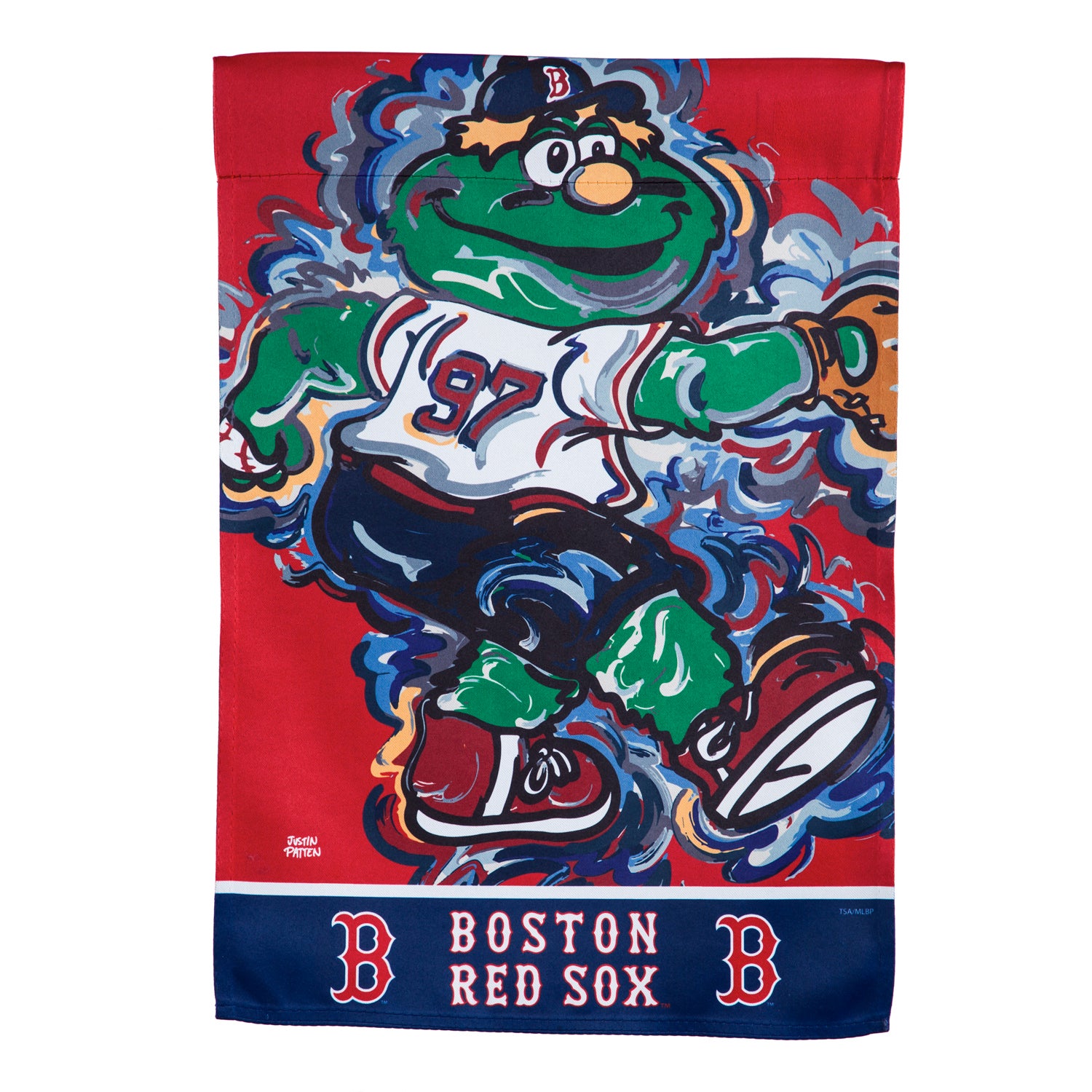 Boston Red Sox, Suede Garden Flag Justin Patten