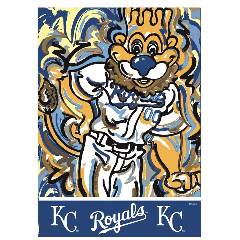 Kansas City Royals, Suede Garden Flag Justin Patten