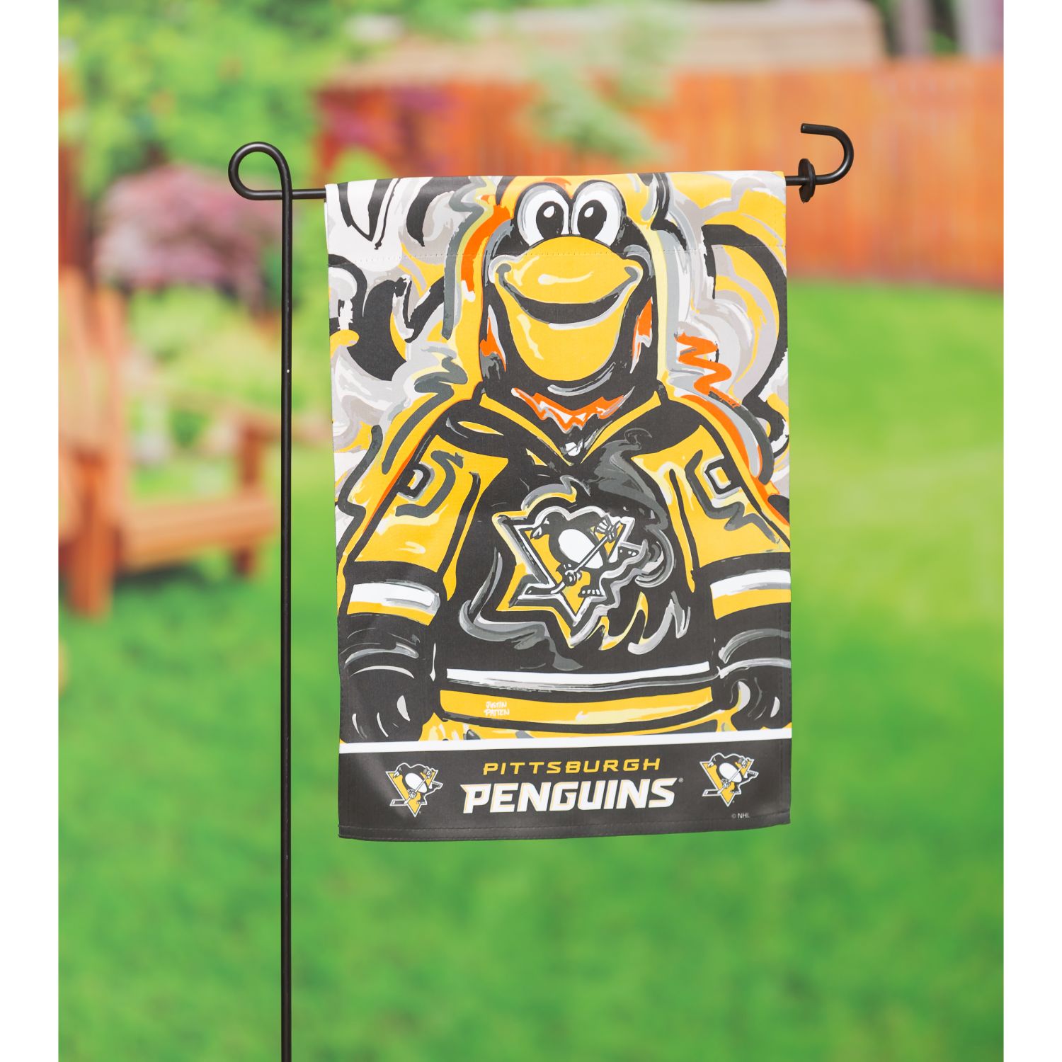 Pittsburgh Penguins, Suede Garden Flag Justin Patten