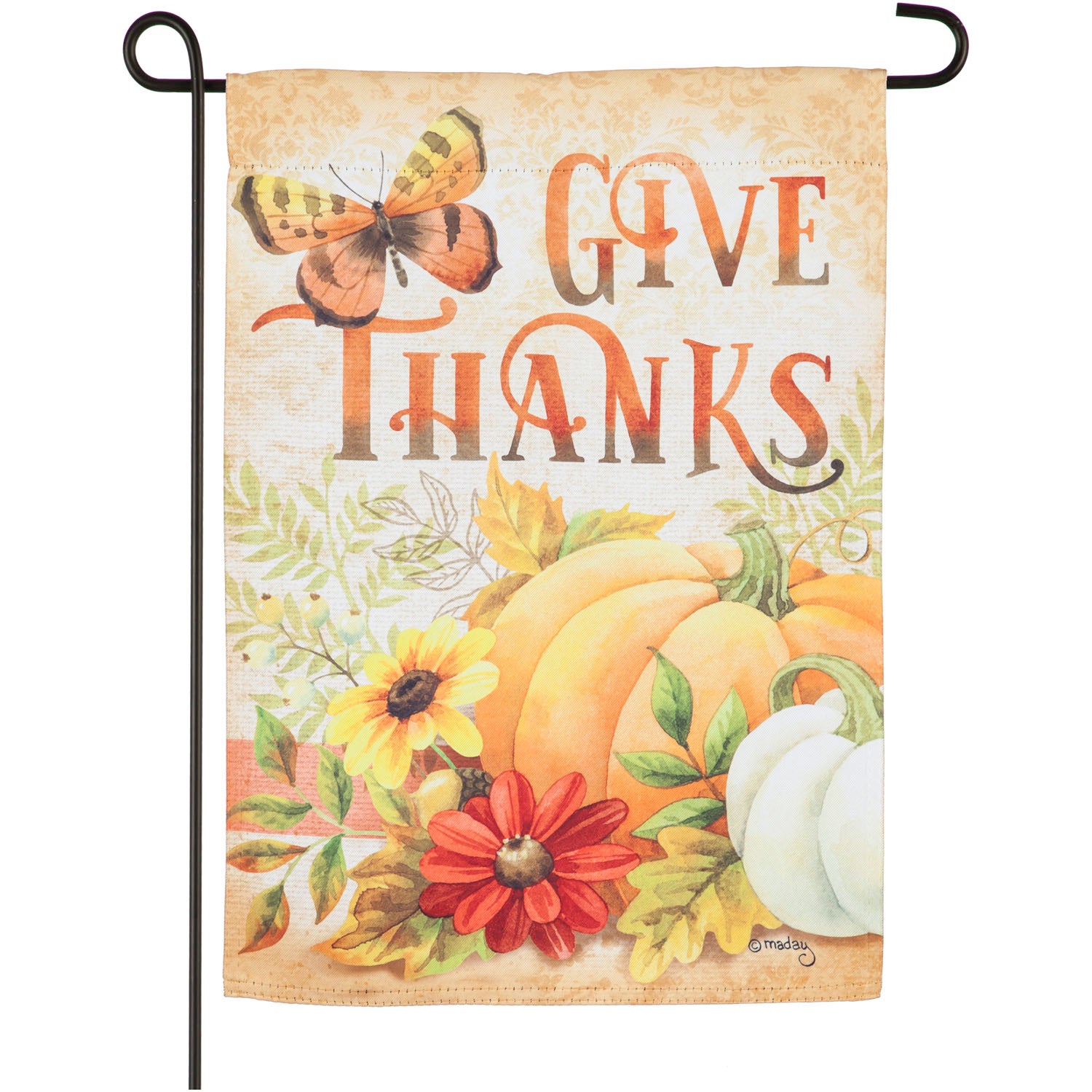 Give Thanks Garden Suede Flag