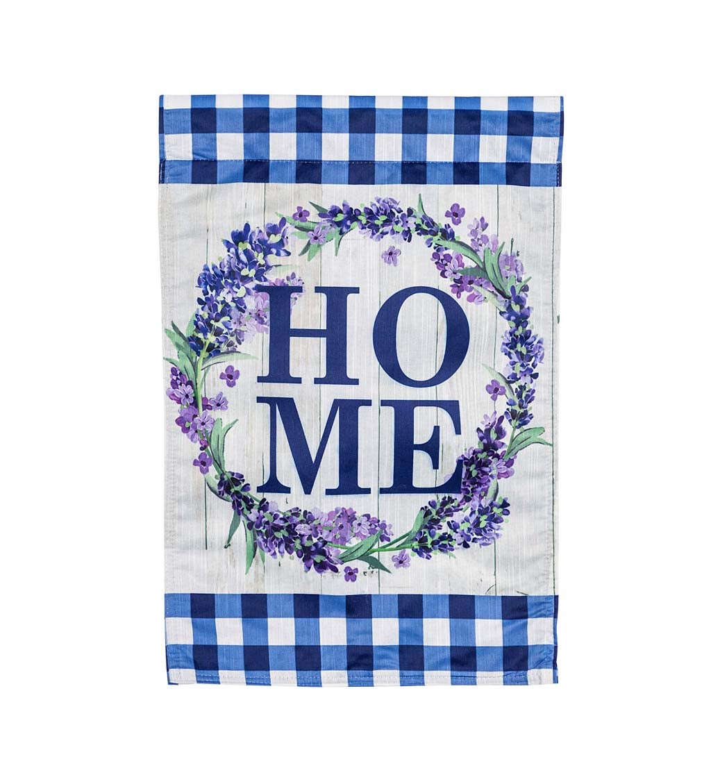 HOME Wreath Garden Strie Flag