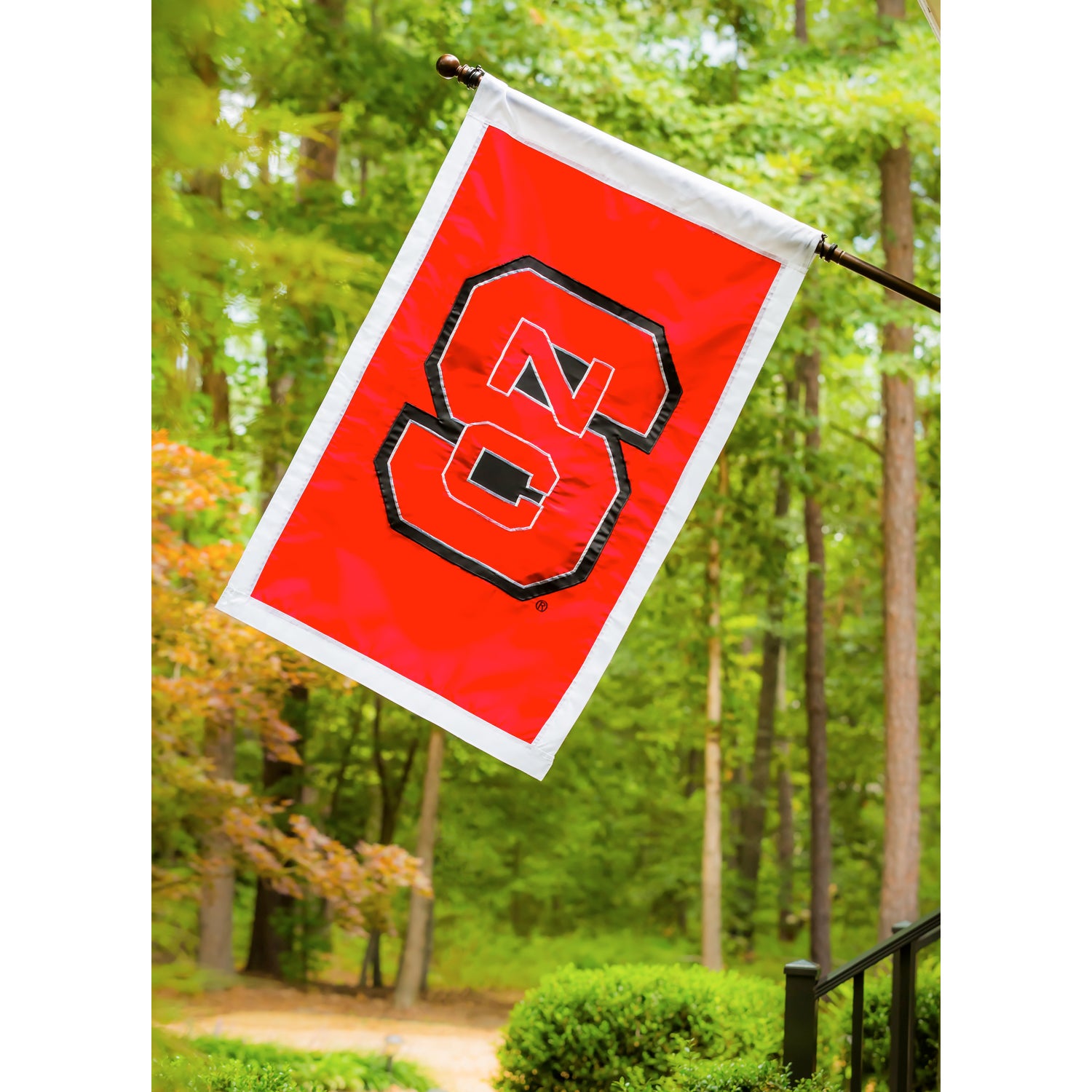 North Carolina State University Applique House Flag