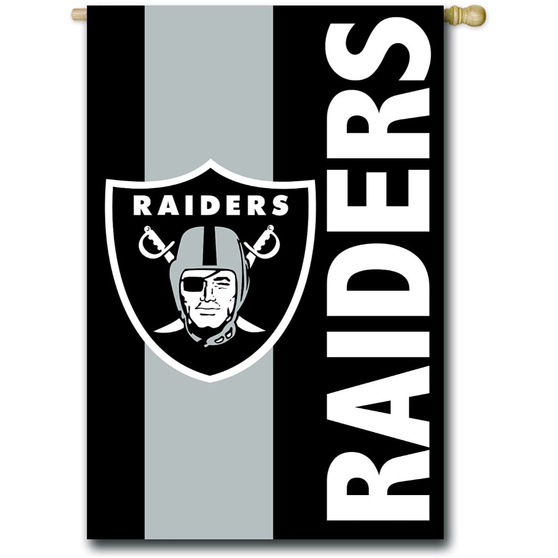 Oakland Raiders Mixed-Material Embellished Appliqué House Flag