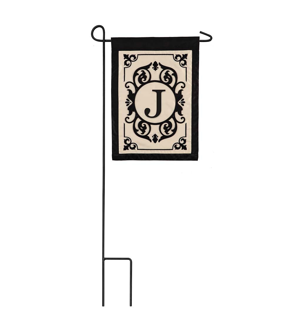 Cambridge Monogram Garden Applique Flag, Letter J