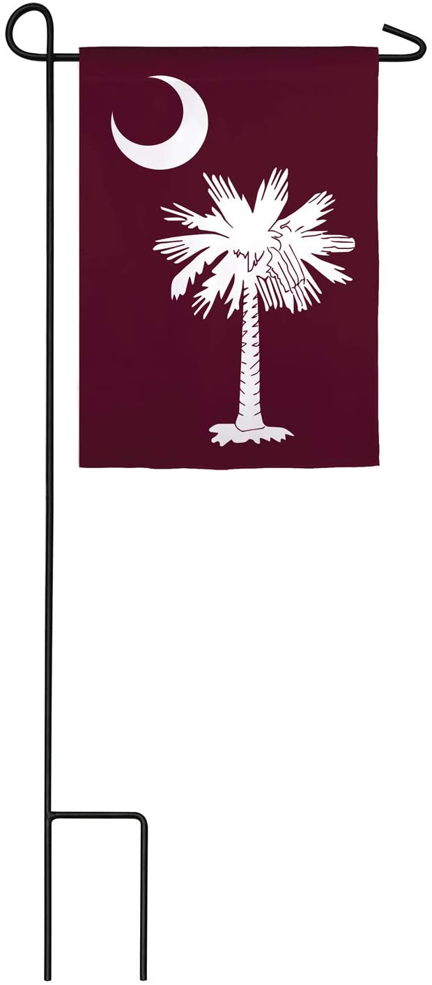 South Carolina Palmetto, Burgundy Applique Garden Flag