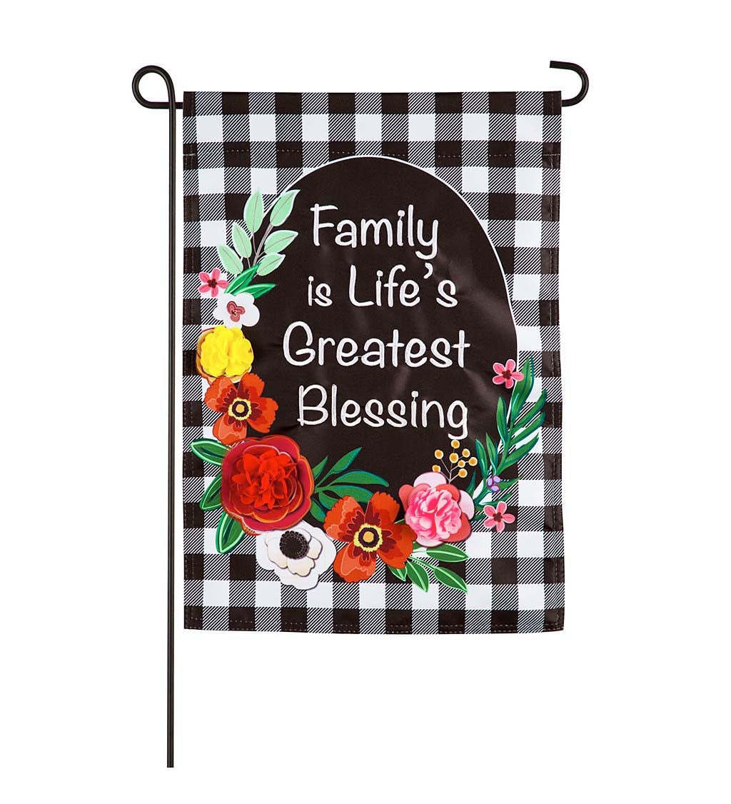 Family is Life's Greatest Blessing Garden Applique Flag