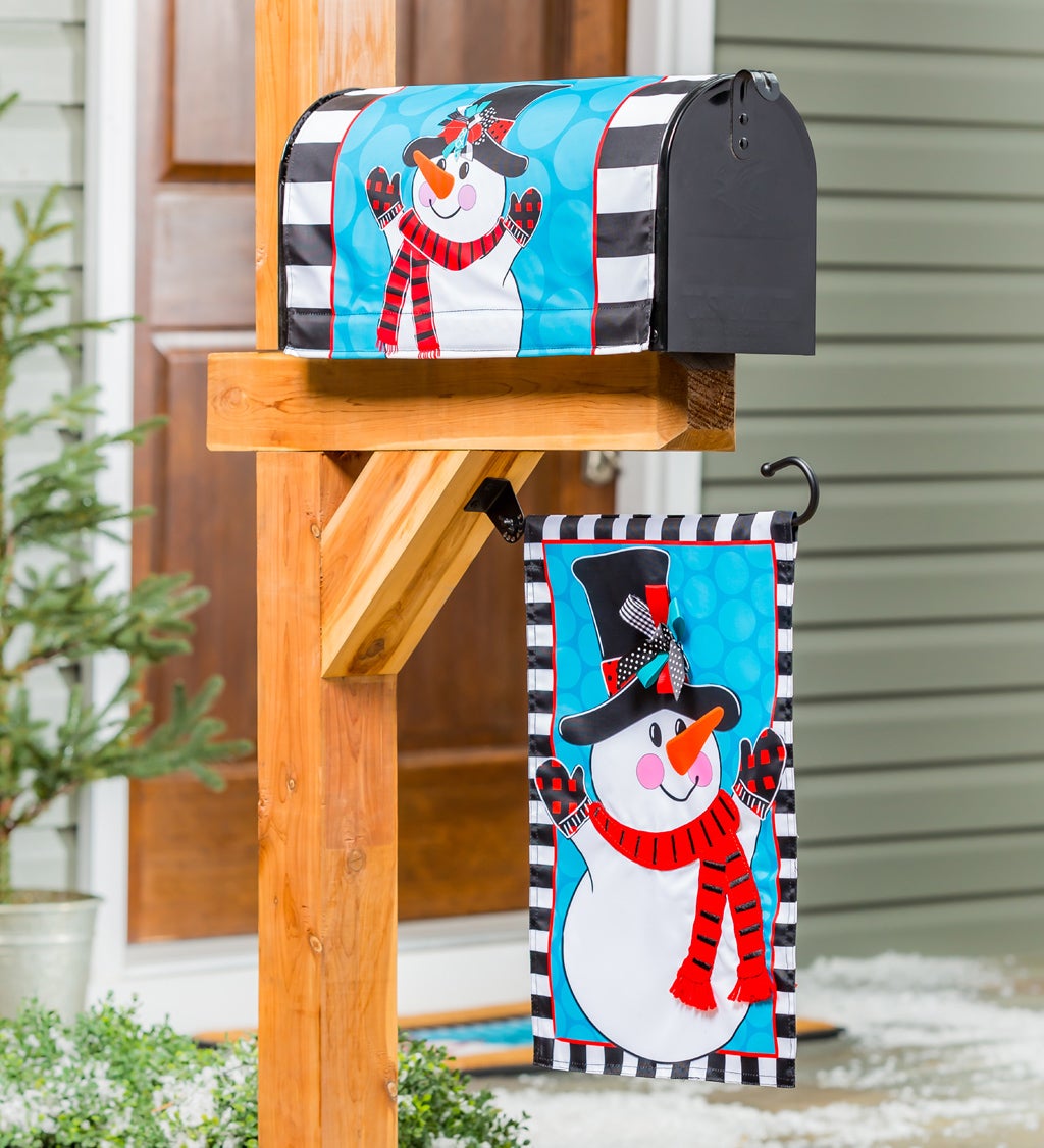 Patterned Snowman Garden Applique Flag