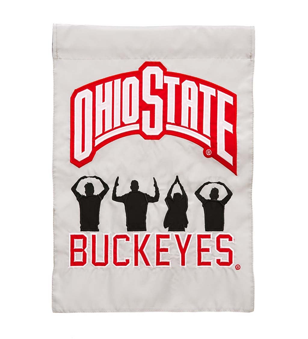 Team Sports America Ohio State Buckeyes Applique Garden Flag, 12.5 x 18 inches