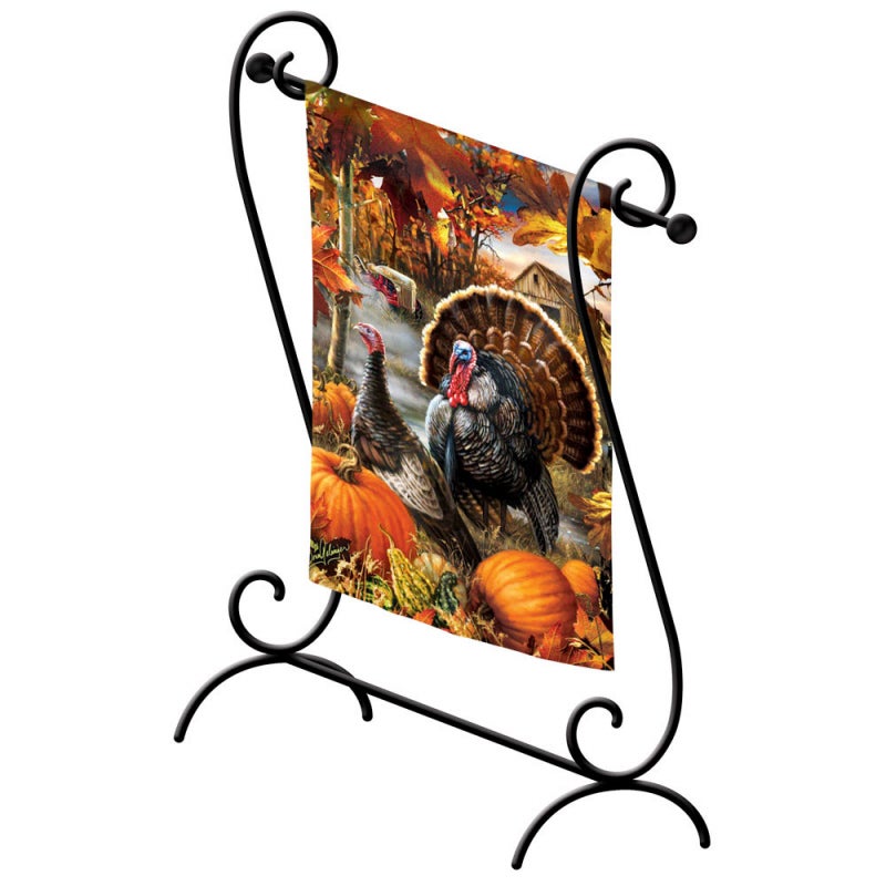 Porch Scroll Garden Flag Stand