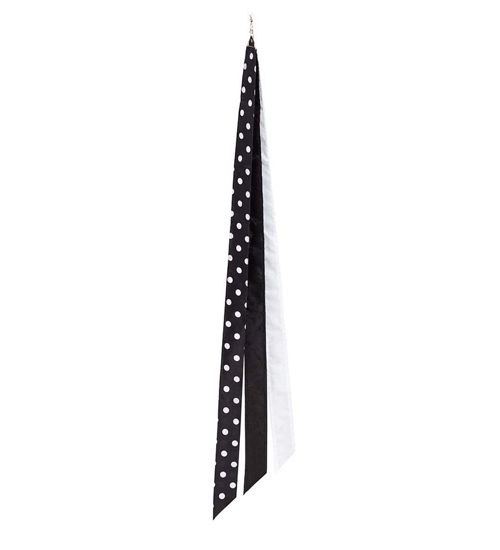 Black&White Polka Dot Flag Pole Decorative Clip-On Streamer