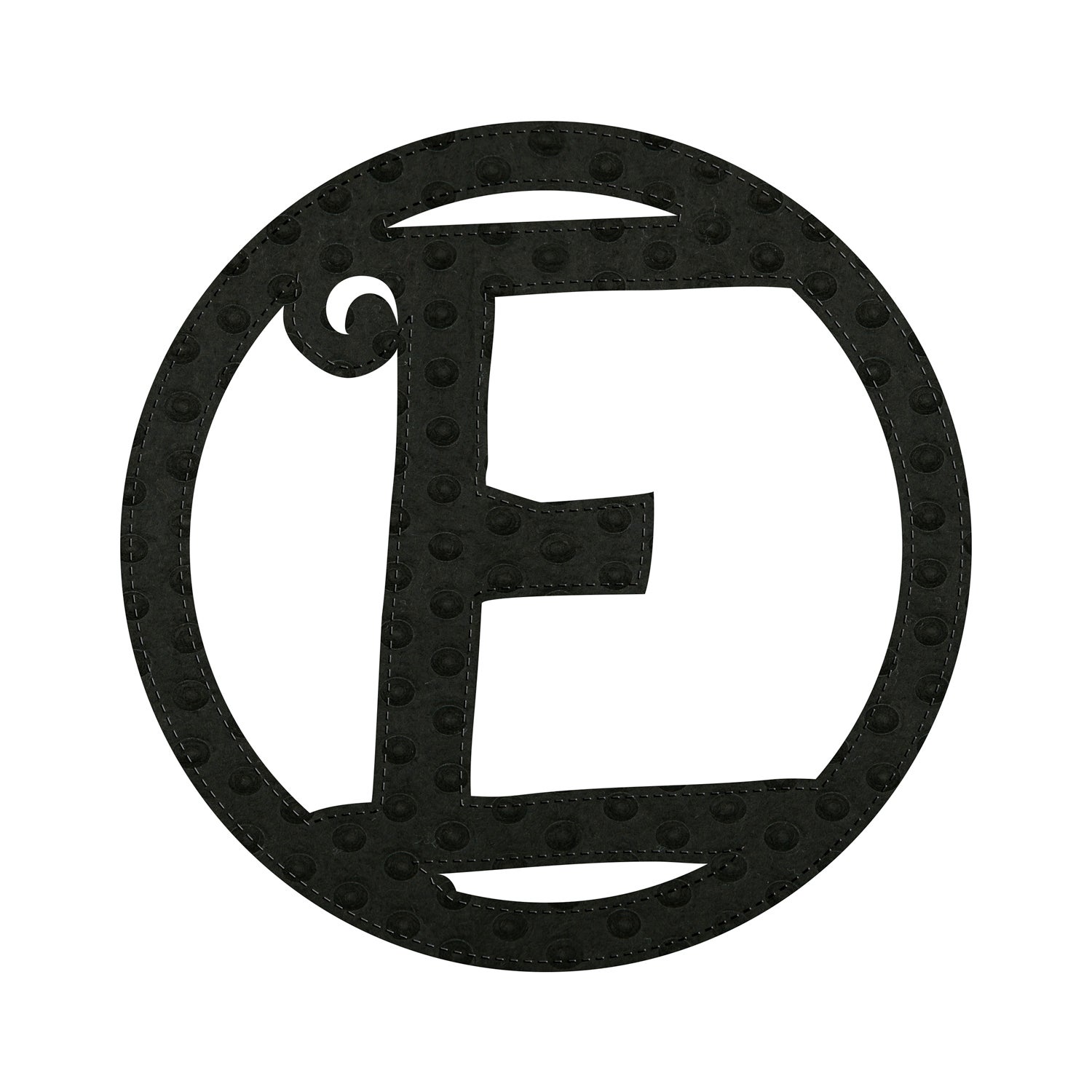 10" Pin-On Black Embossed Letter Perfect Felt Door Decor Monogram, Letter E