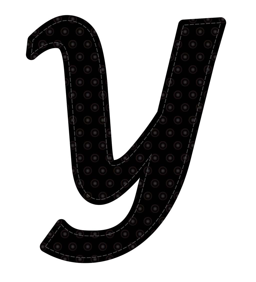Pin-On Embossed Felt Monogram Letter Y, Set of 2