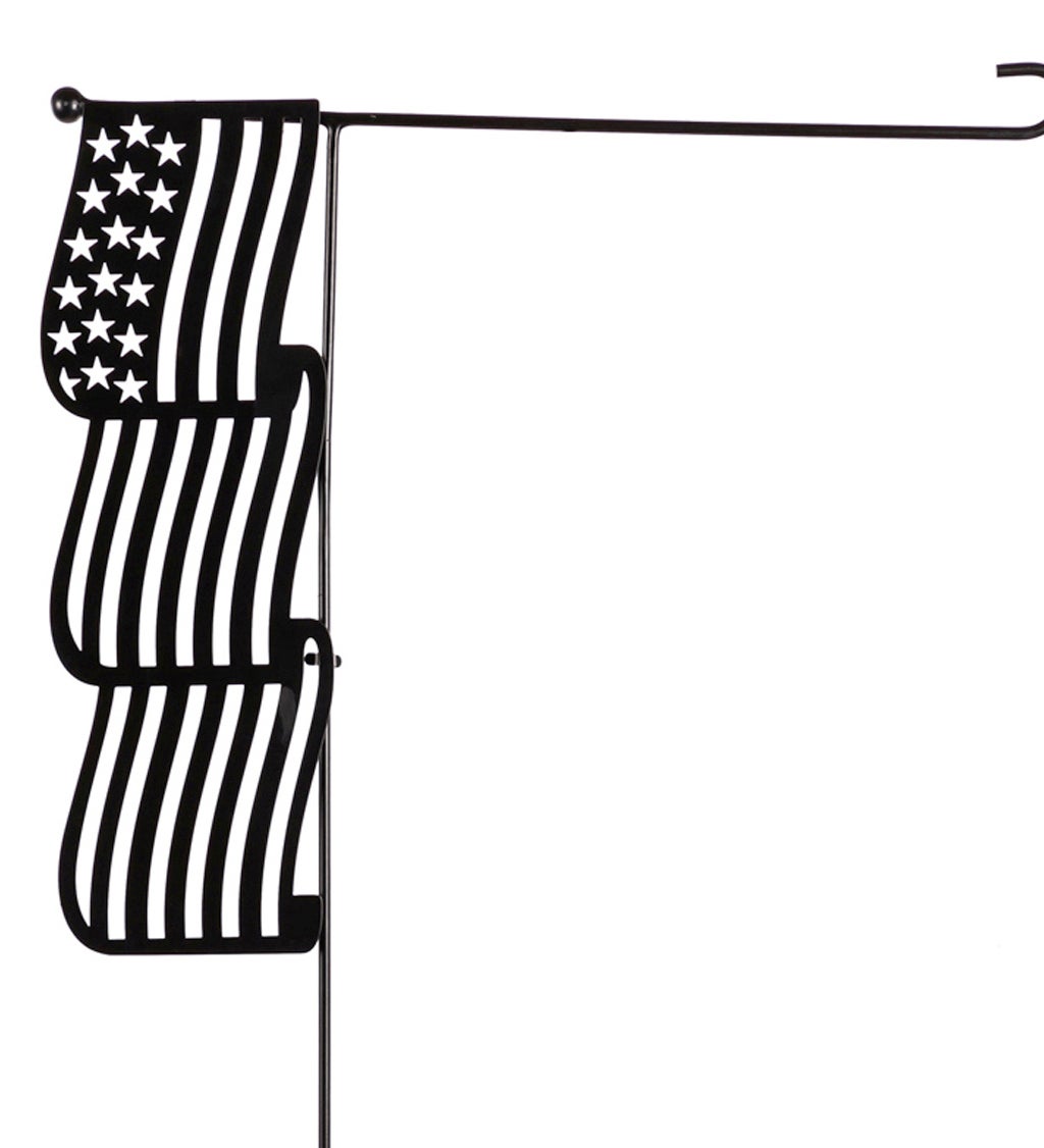 American Flag Laser Cut Garden Flag Stand