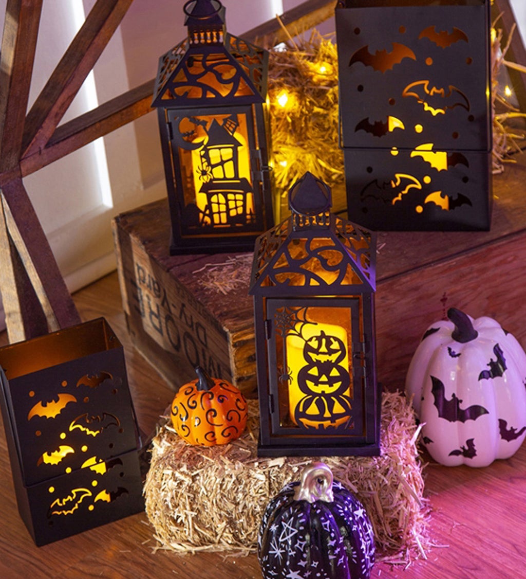 Halloween Night Set of 3 Printed Ceramic Pumpkins