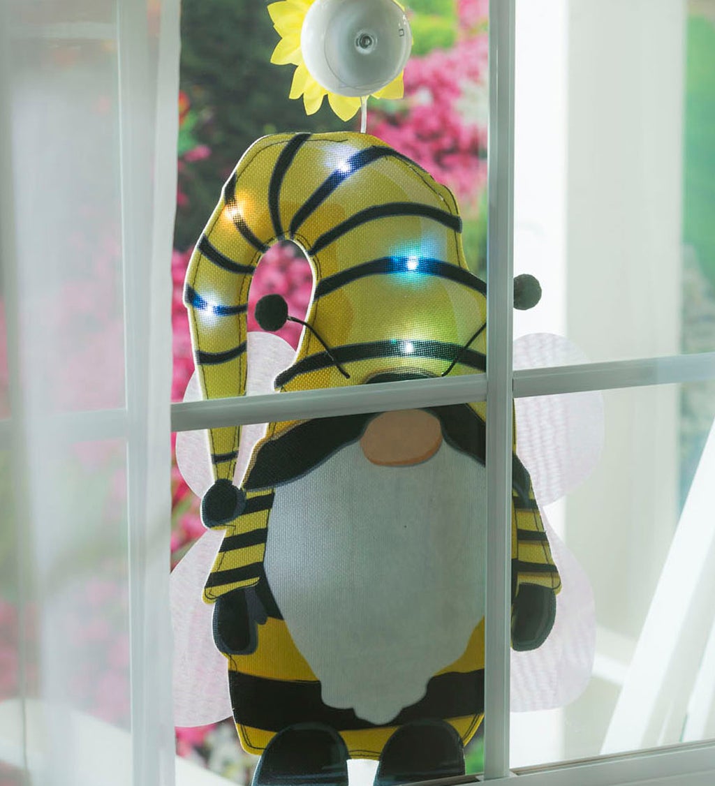 Bee Humble Bee Kind Gnome LED Window Décor