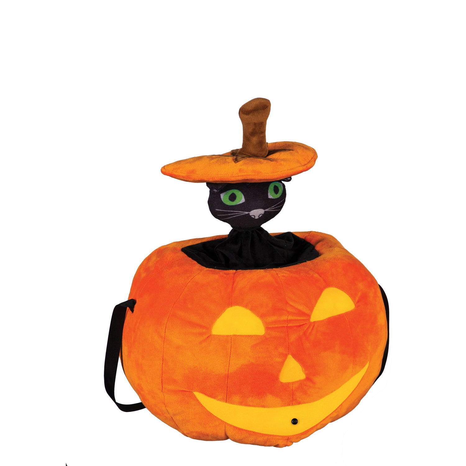 Jack-O-Lantern Black Cat Burlap Motion Door décor