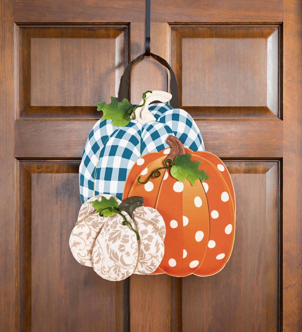 Patterned Pumpkin Trio Door Decor