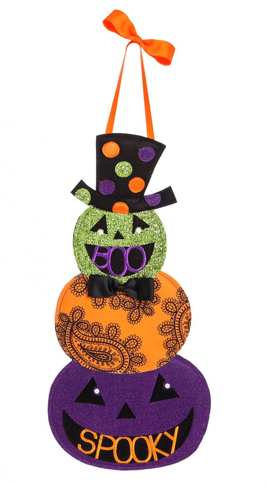 Tall Hat Jack-o-Lantern Felt Door Décor