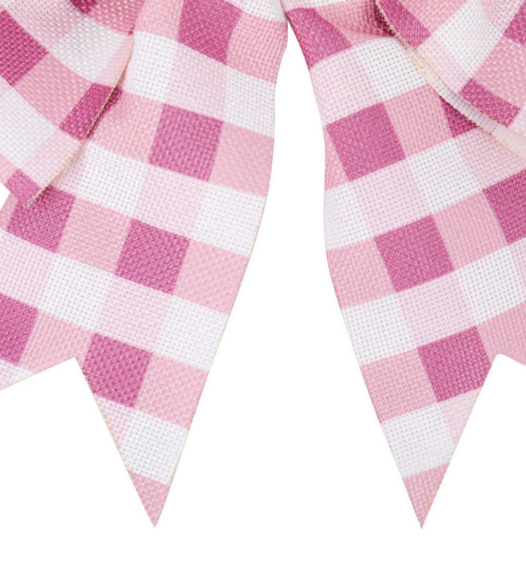 Pink Plaid Door Tag Bow