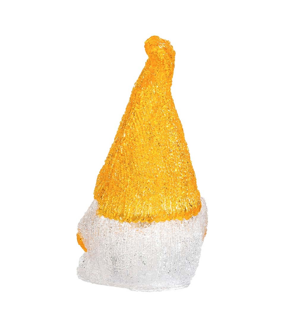 Twinkling Light Gnome Garden Statue, Yellow