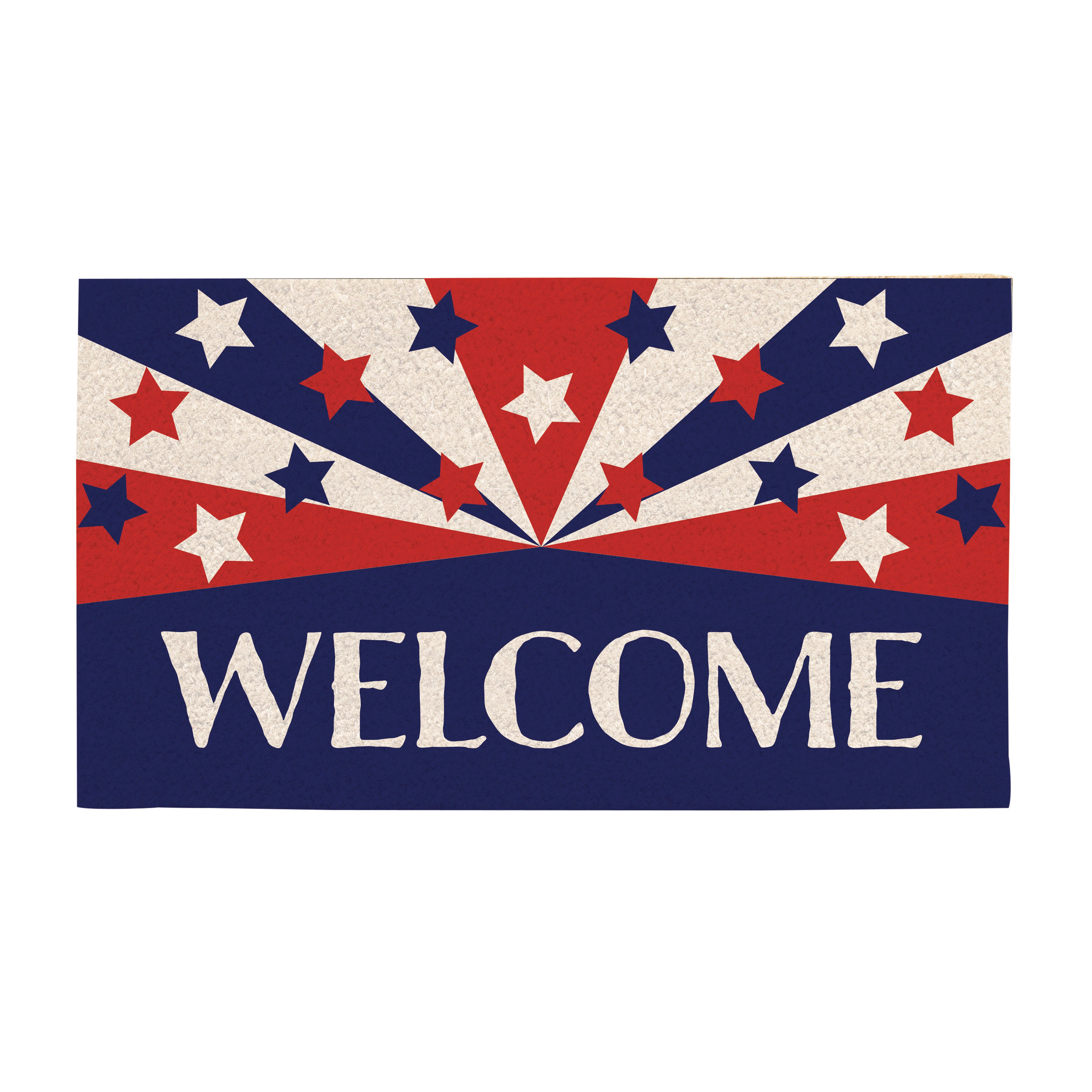 Patriotic Welcome Decorative Coir Mat