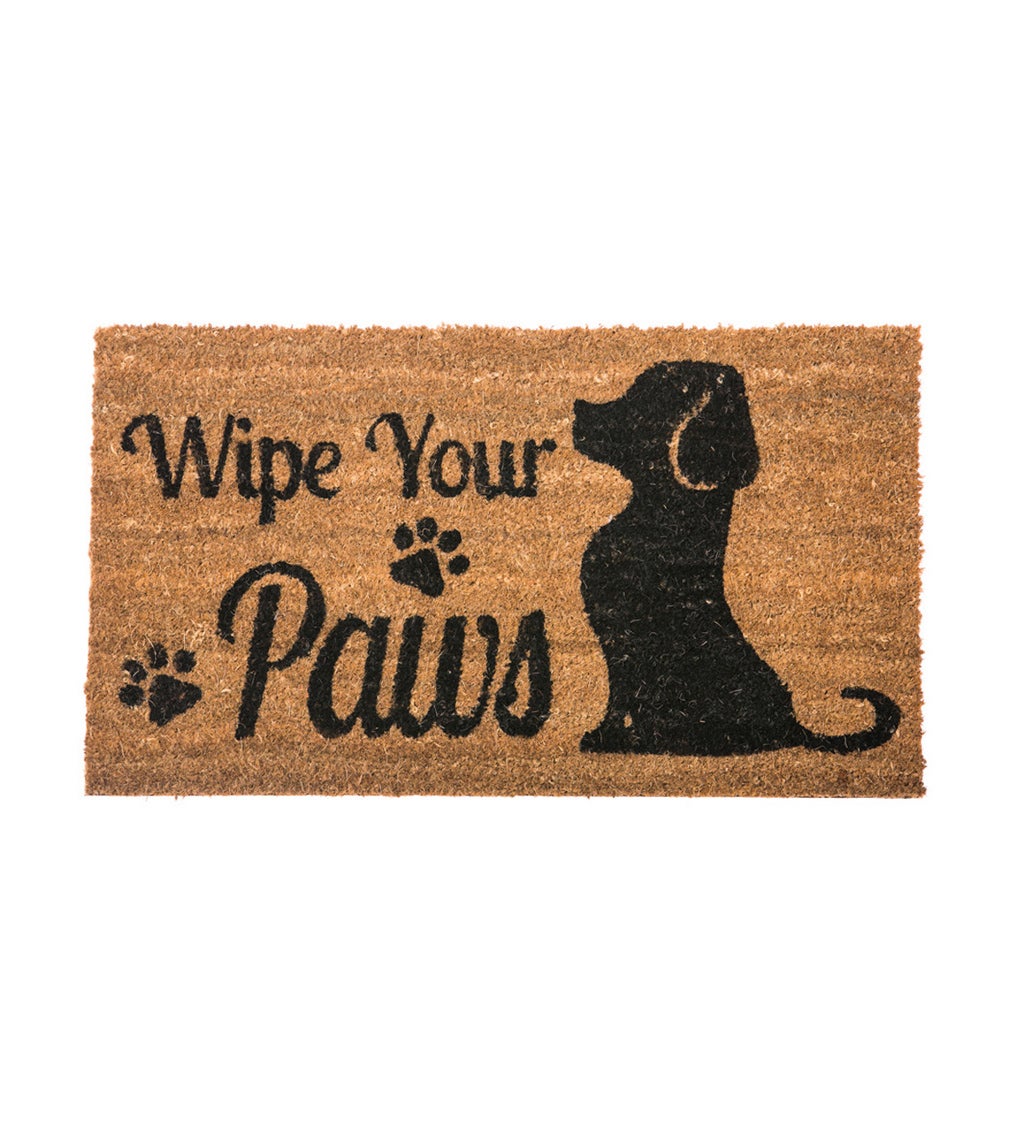 Wipe Your Paws Dog Welcome Coir Doormat