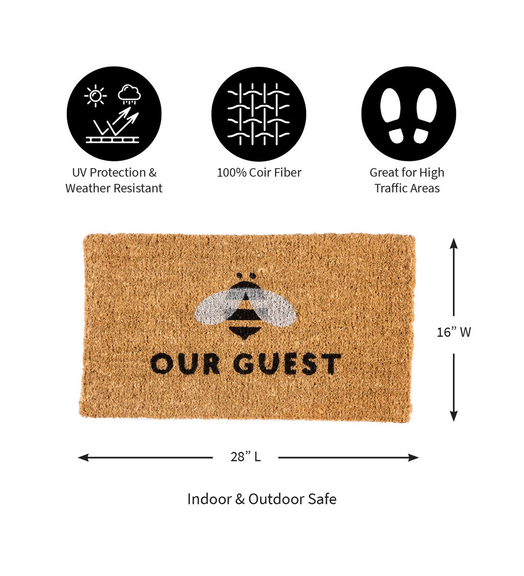 Bee Our Guest Woven Back Coir Mat