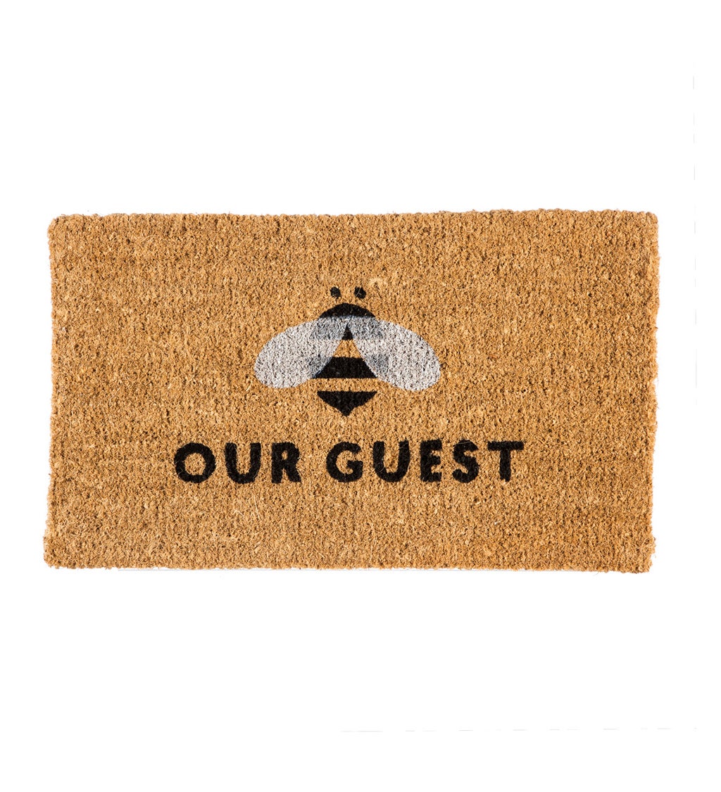 Bee Our Guest Woven Back Coir Mat