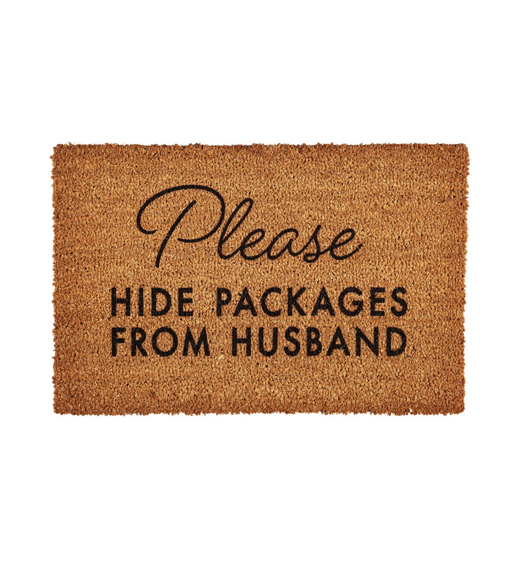 Please Hide Packages from Husband Coir Mat