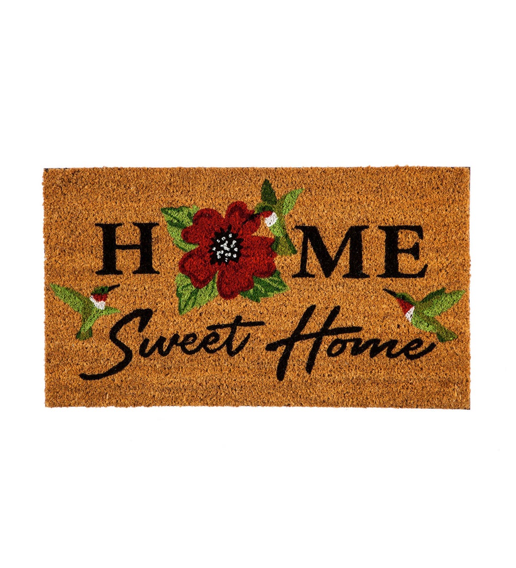 Home Sweet Home Hummingbirds Decorative Coir Mat , 16" x 28"