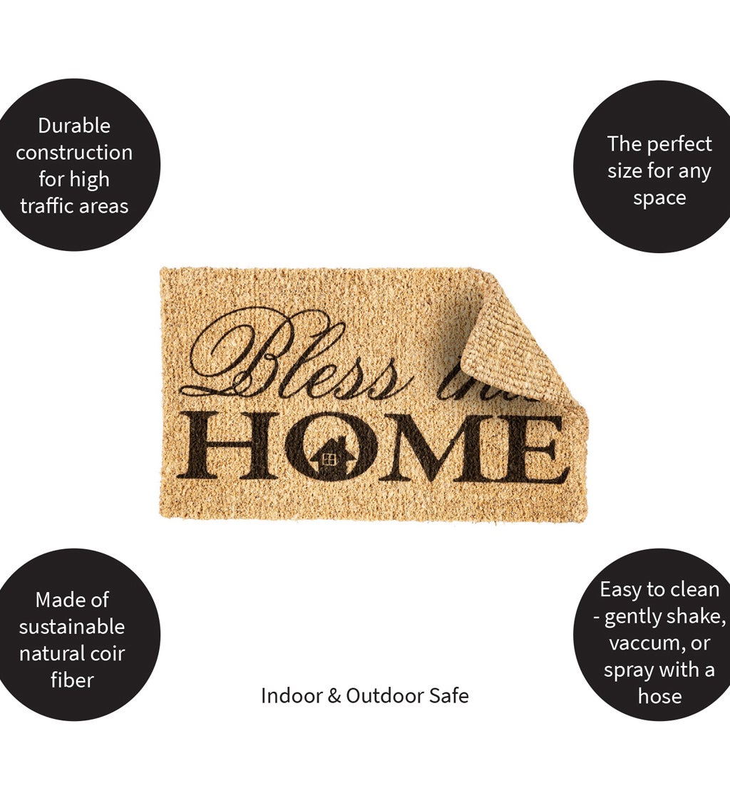 Bless This Home, Woven Coir Mat, 30 x 18"