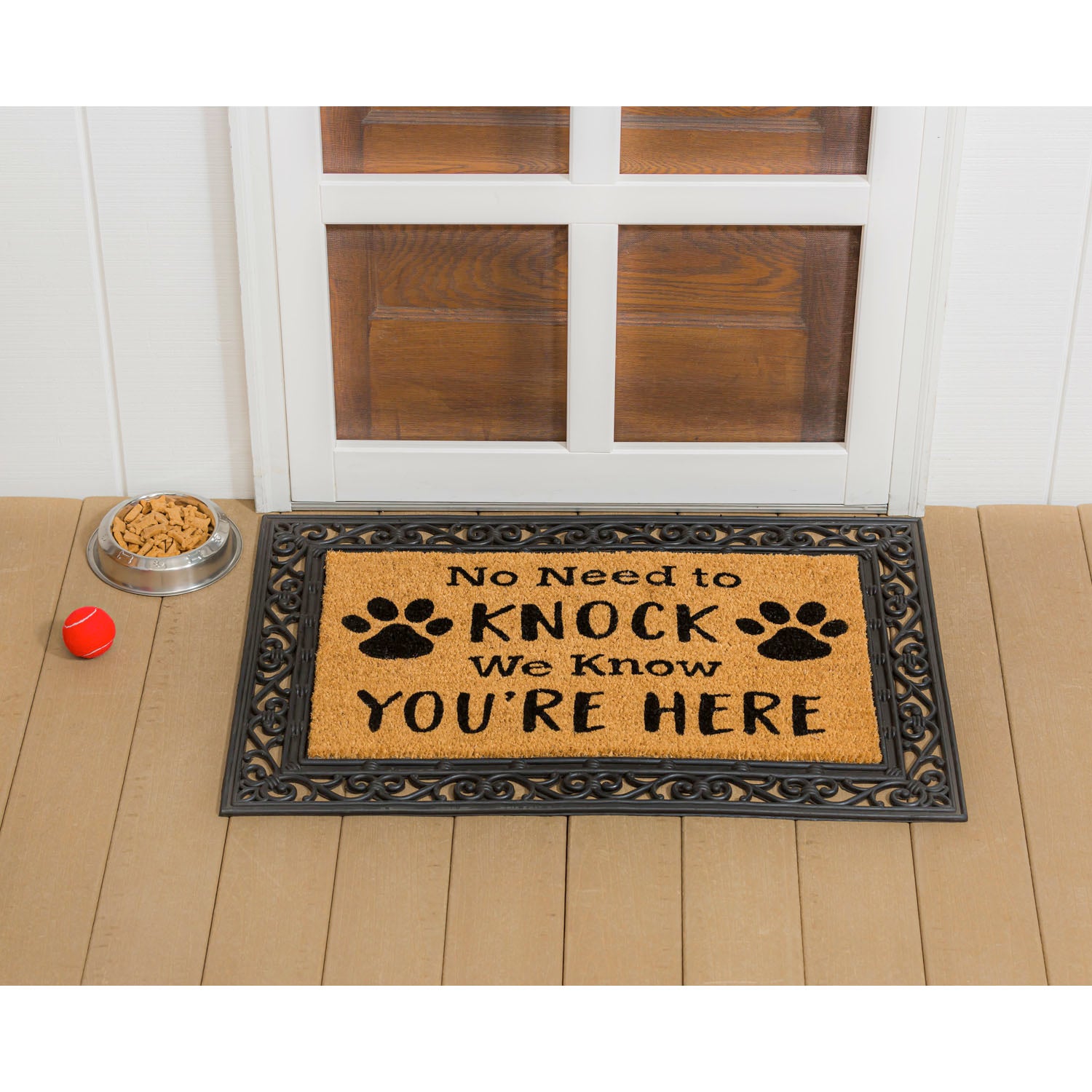 No Need to Knock Decorative Coir Mat , 16" x 28"