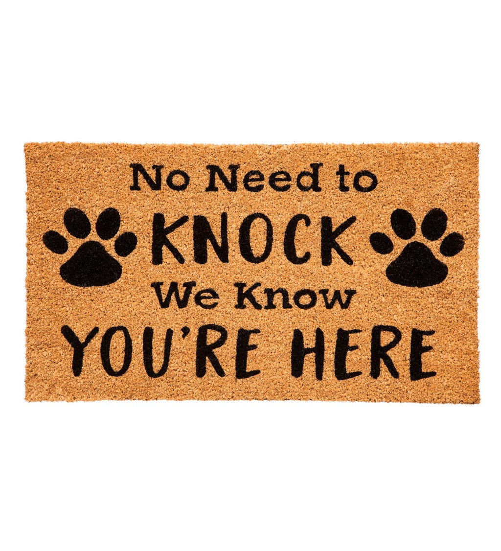 No Need to Knock Decorative Coir Mat , 16" x 28"