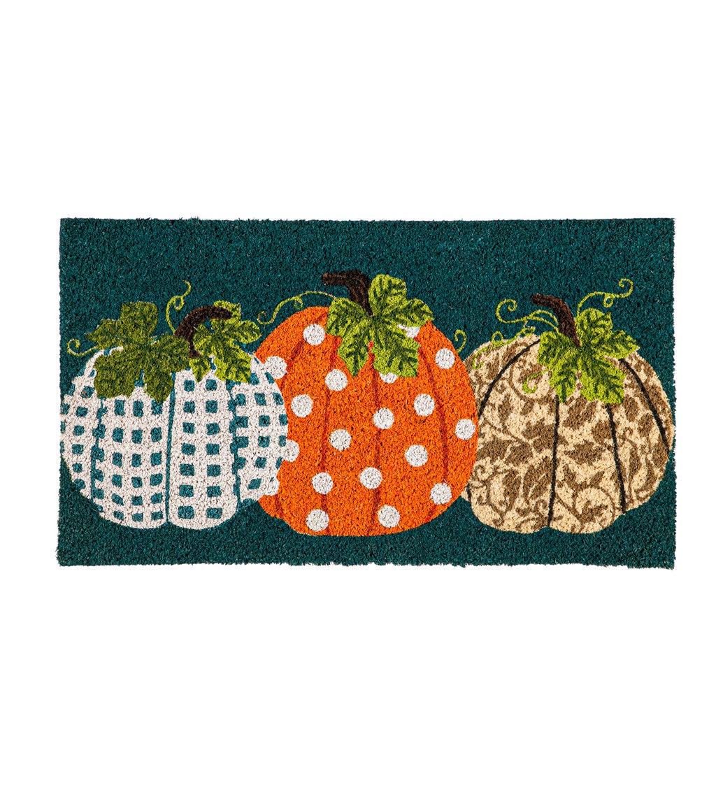 Patterned Pumpkins Decorative Coir Mat