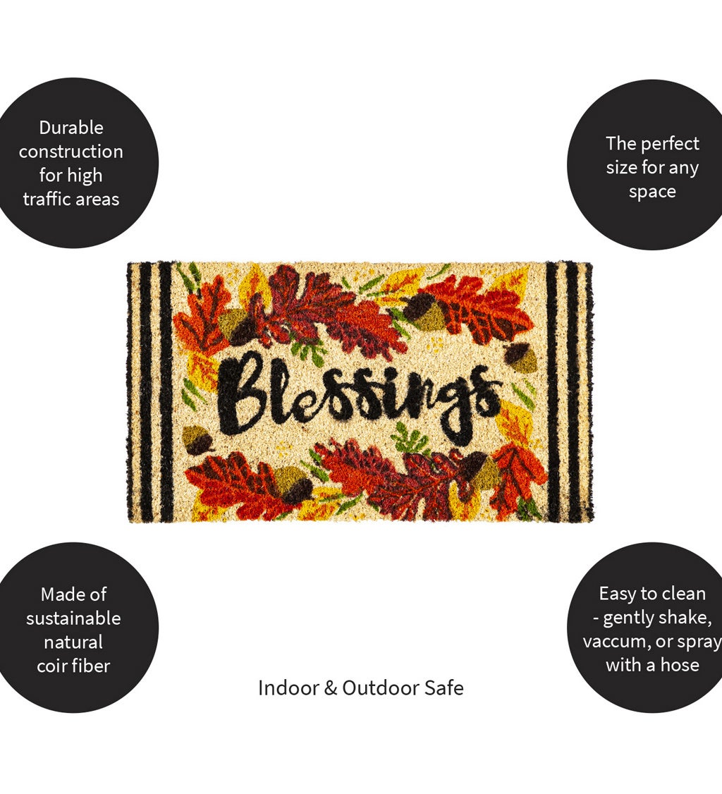 Autumn Blessings Decorative Coir Mat